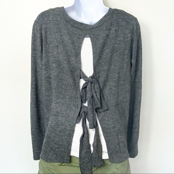 RD STYLE Tie Back Crew Neck Sweater - Picture 2 of 11